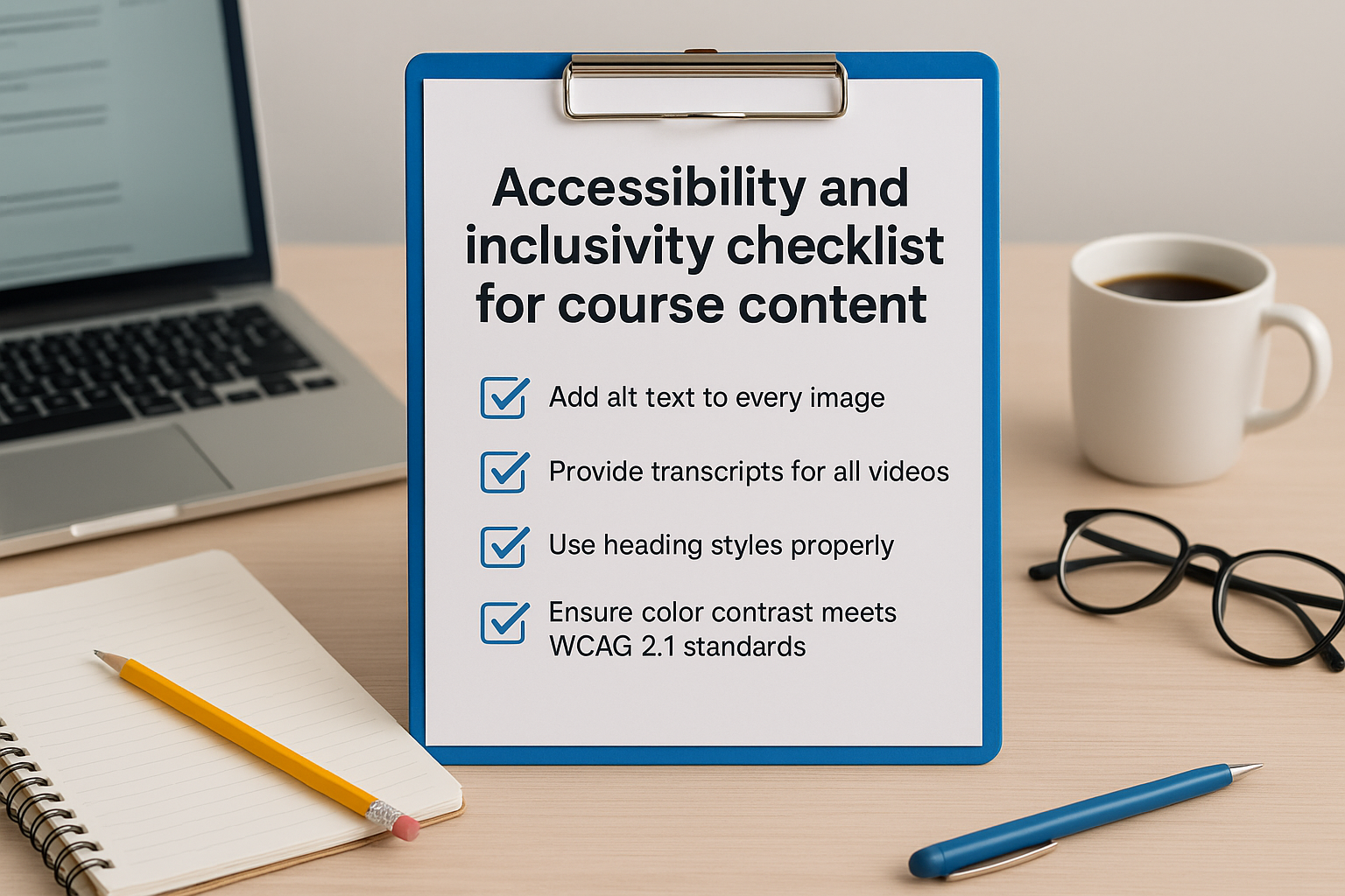 Accessibility and inclusivity checklist for course content