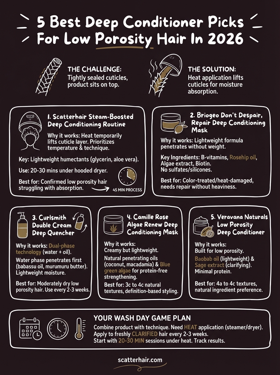 best deep conditioner for low porosity hair infographic
