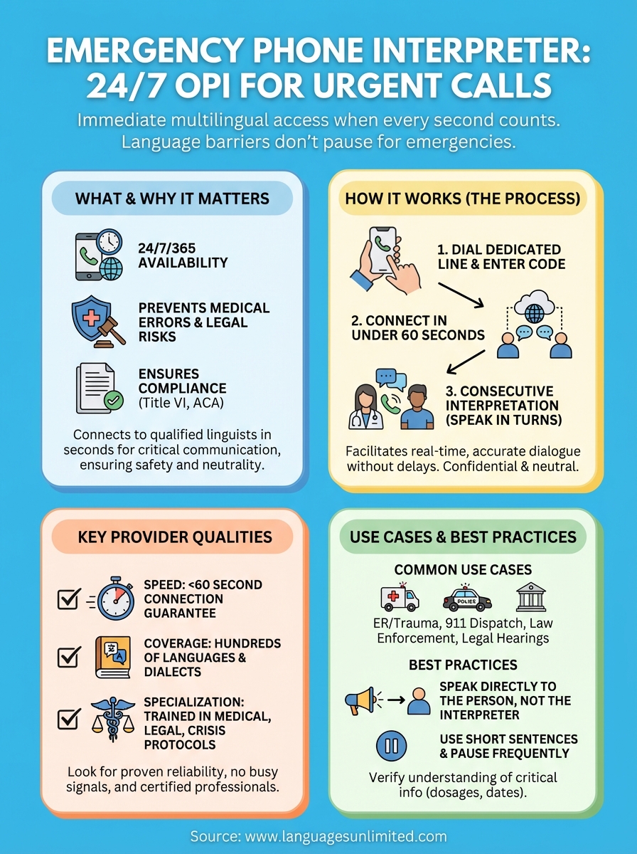 emergency phone interpreter infographic