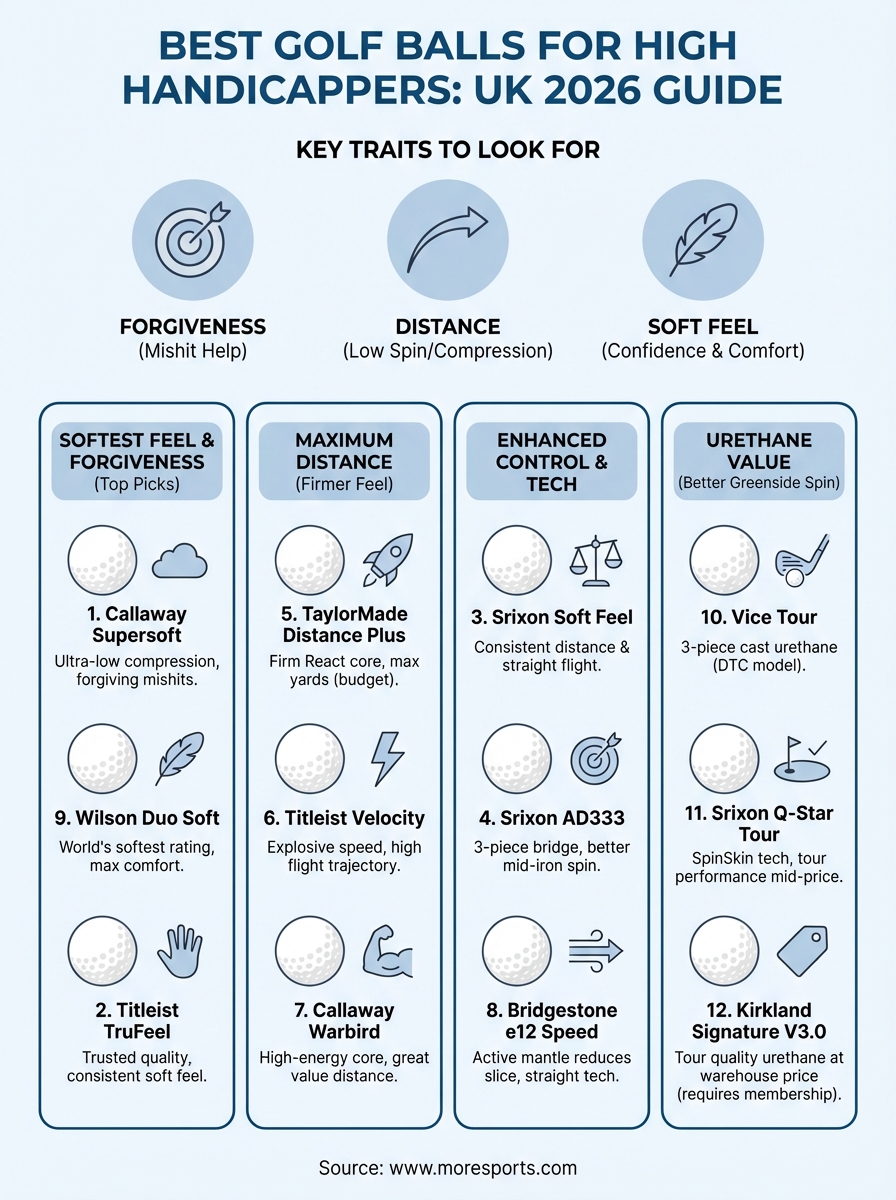 best golf balls for high handicappers infographic
