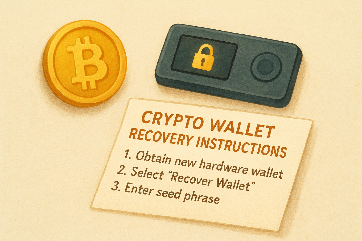 Create crypto wallet recovery instructions