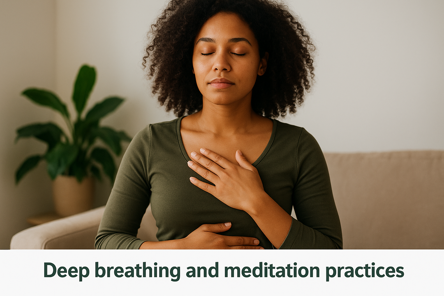 Deep breathing and meditation practices
