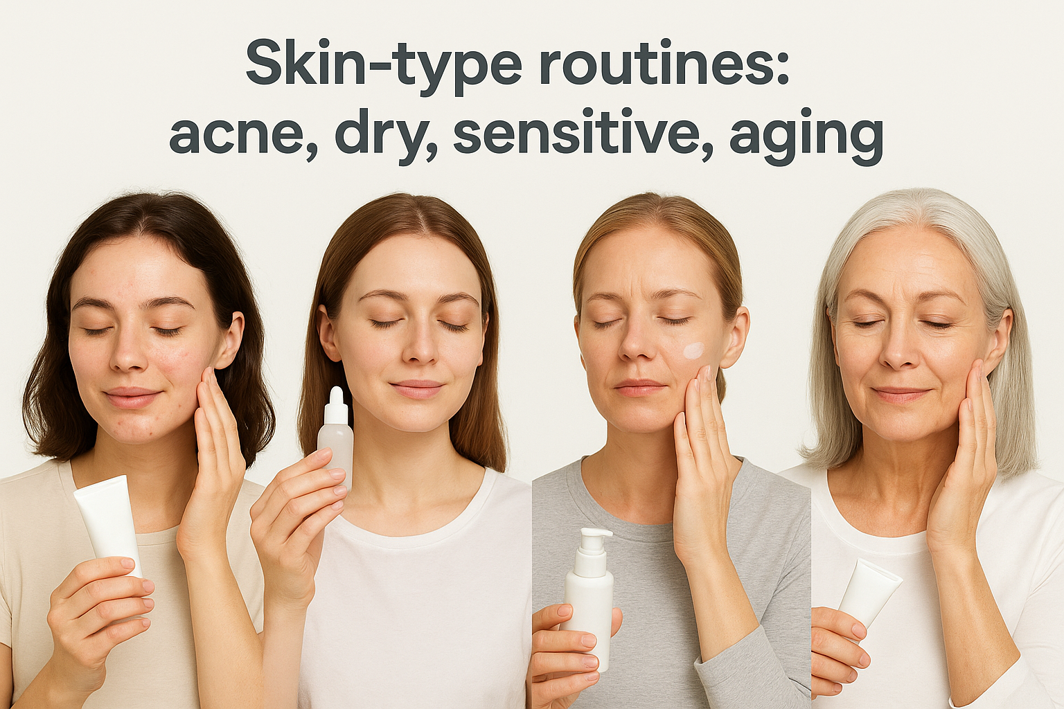 Skin-type routines: acne, dry, sensitive, aging