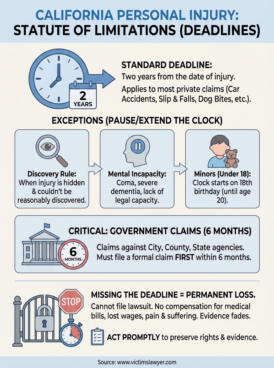 statute of limitations for personal injury in california infographic