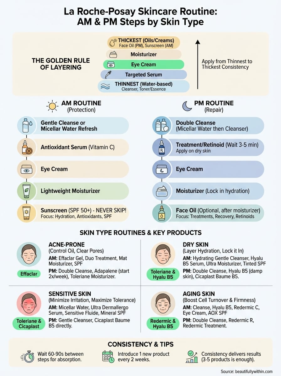 la roche-posay skincare routine infographic