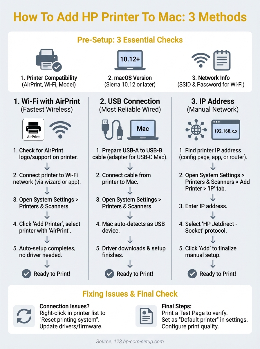 add hp printer to mac infographic
