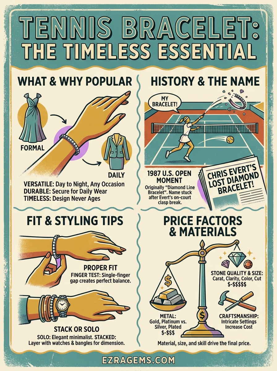 tennis bracelet infographic