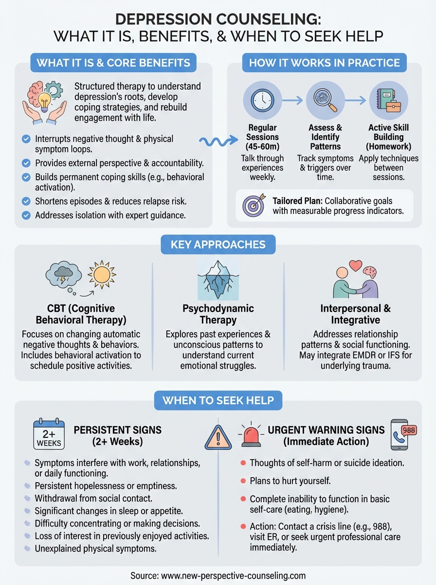 what is depression counseling infographic