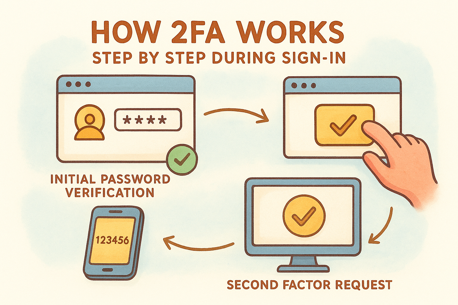 How 2FA works step by step during sign-in