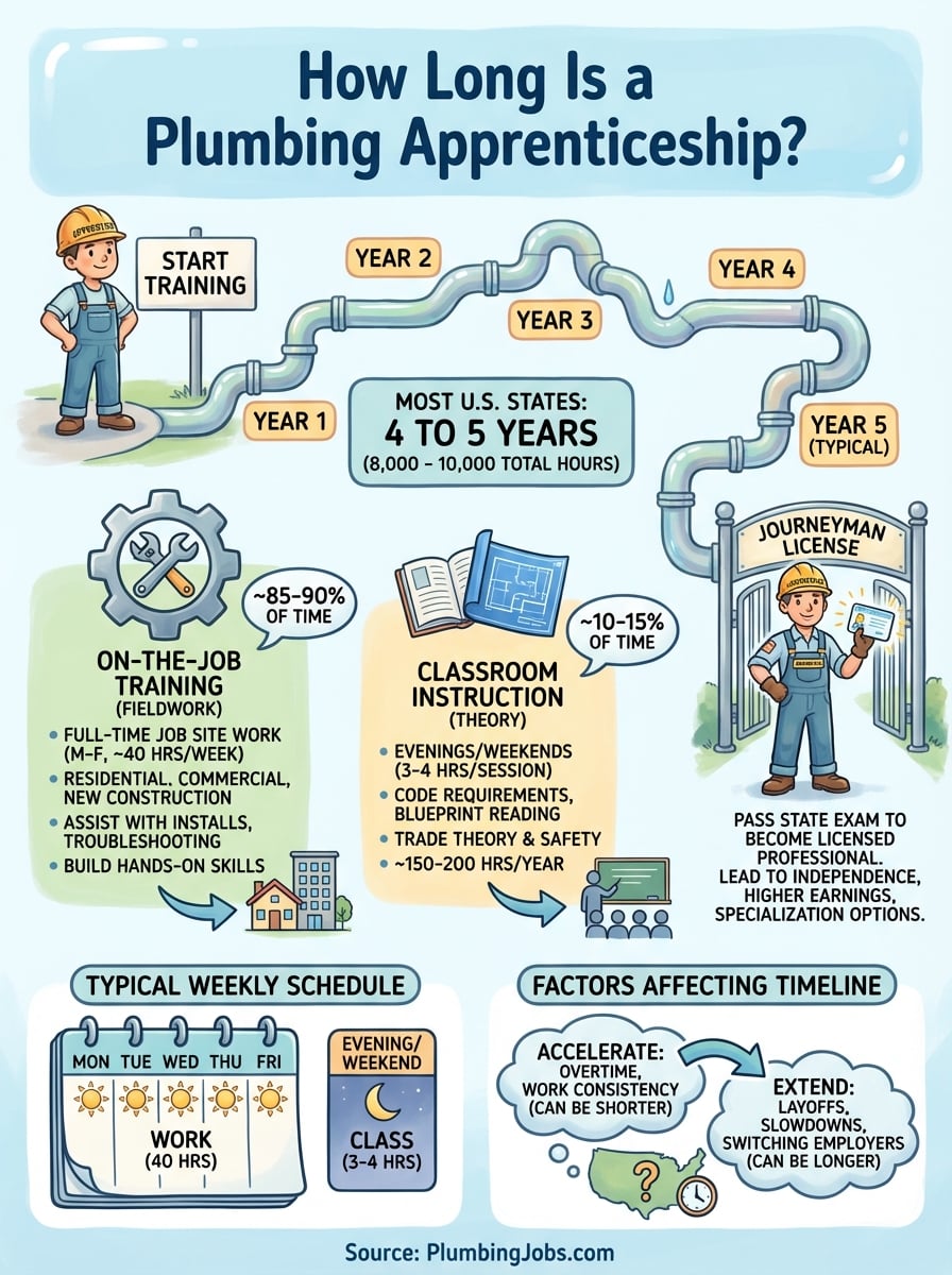 how long is a plumbing apprenticeship infographic