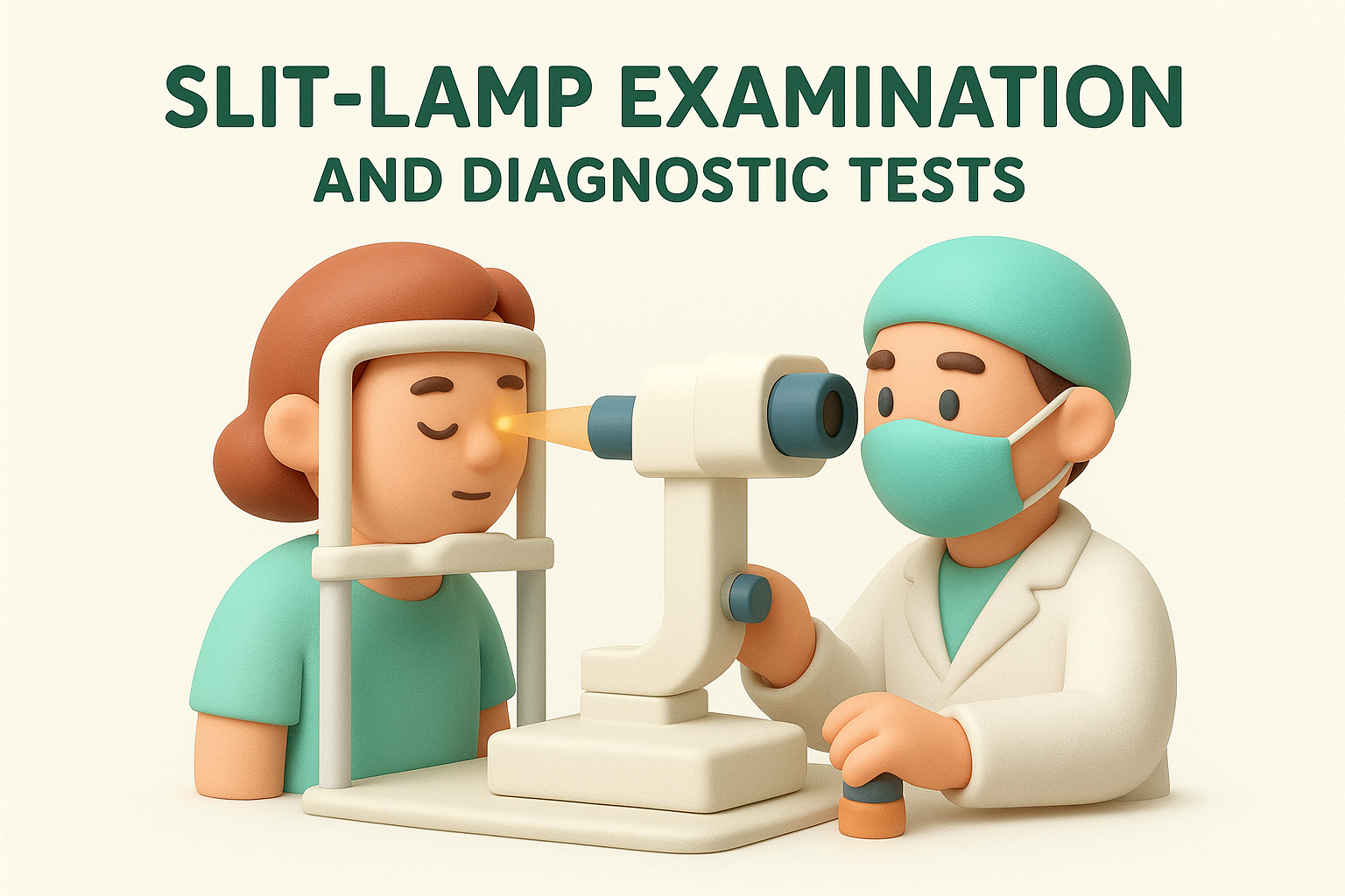 Slit-lamp examination and diagnostic tests