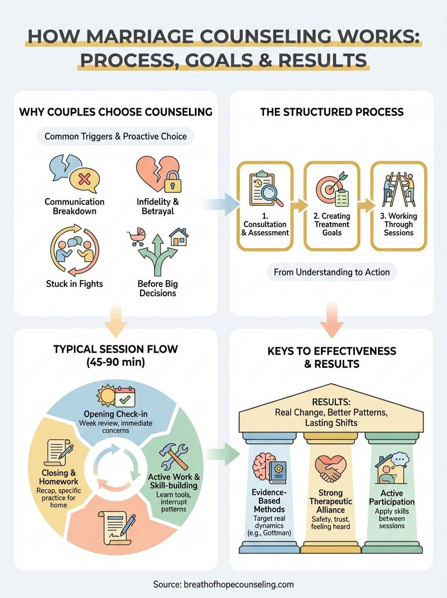 how does marriage counseling work infographic