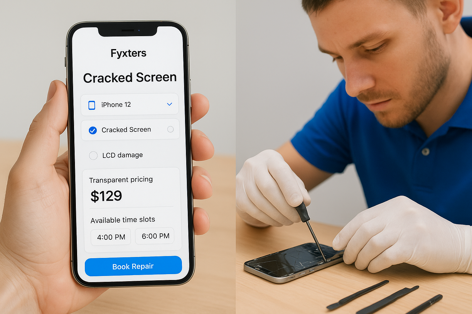 What the service looks like from booking to fix