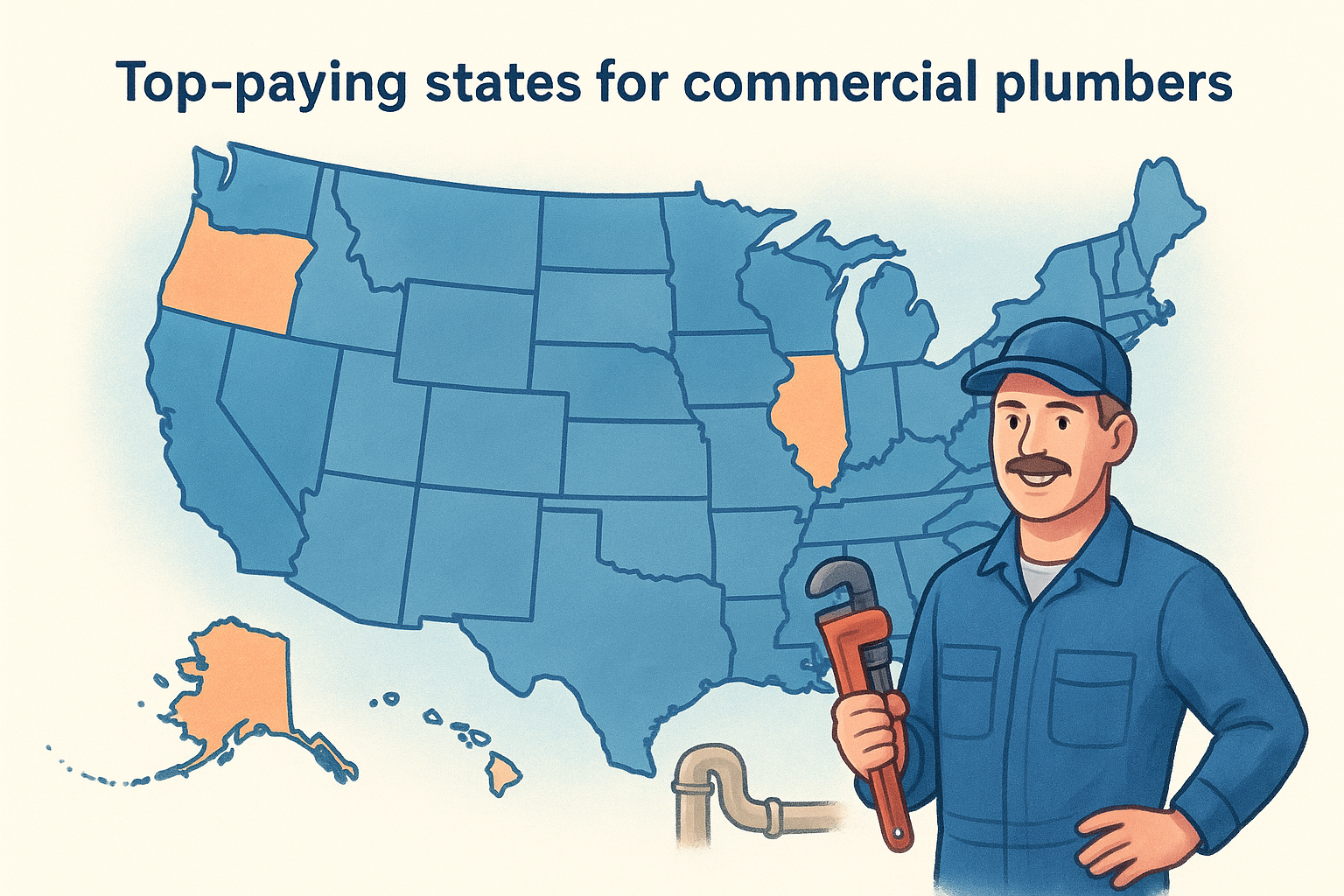 Top-paying states for commercial plumbers
