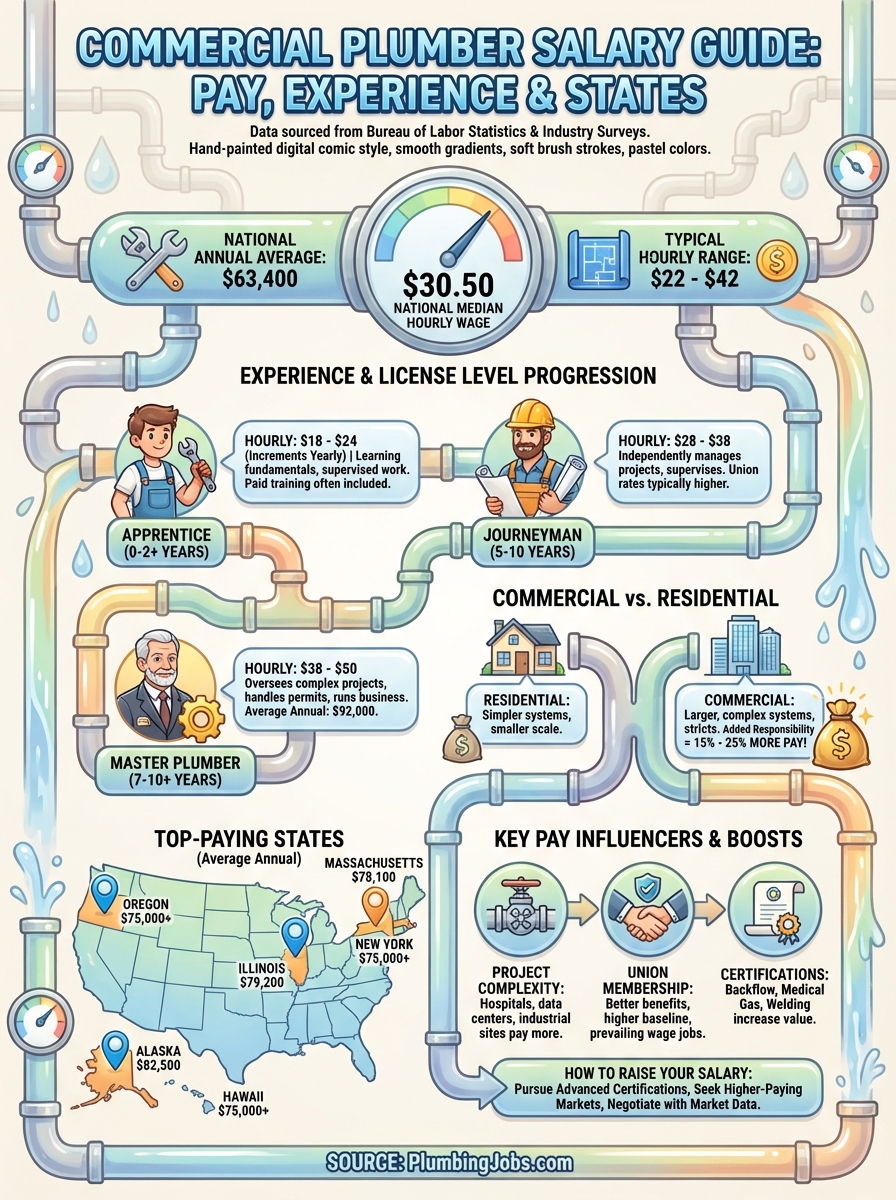 commercial plumber salary infographic
