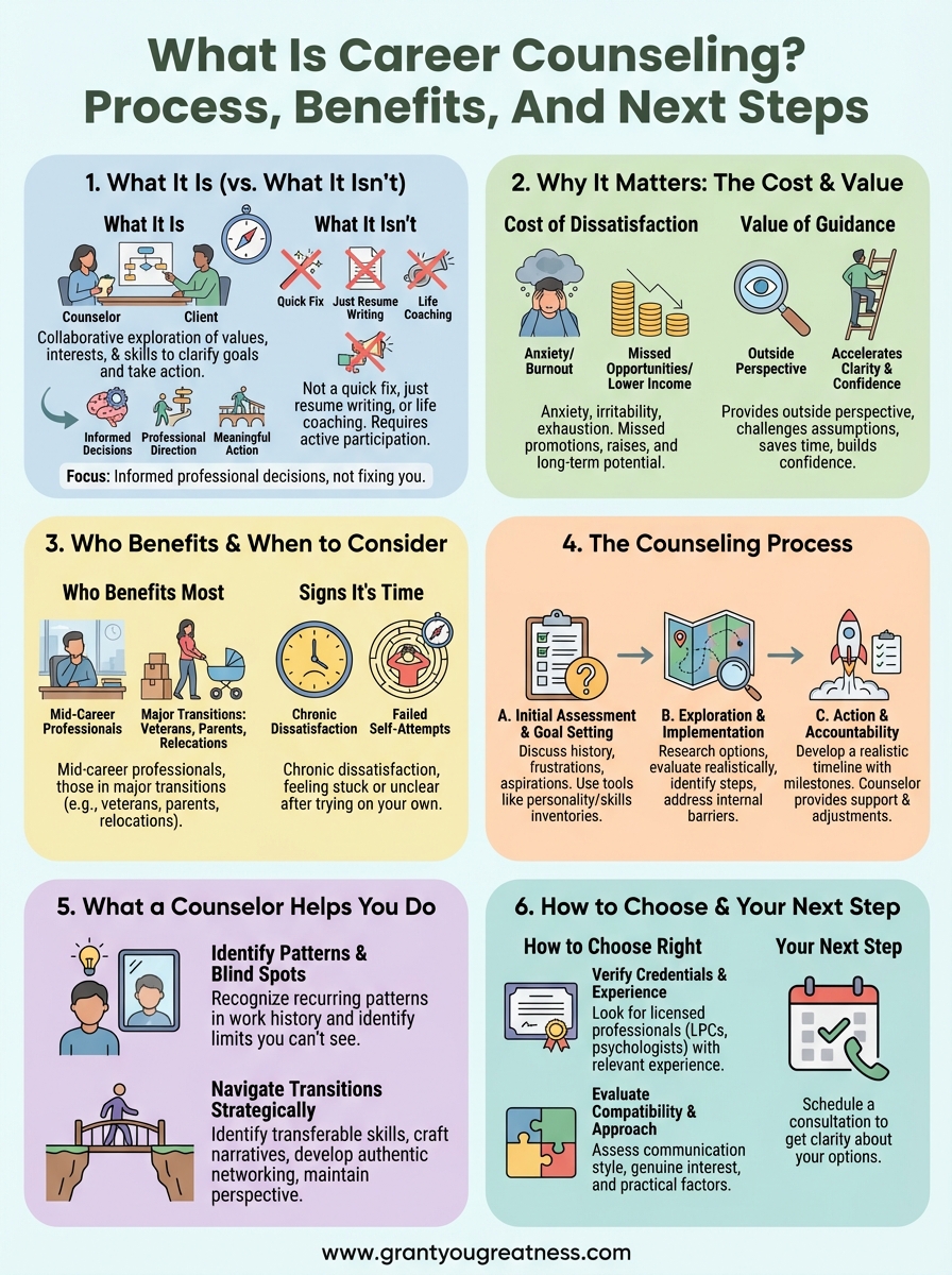 what is career counseling infographic