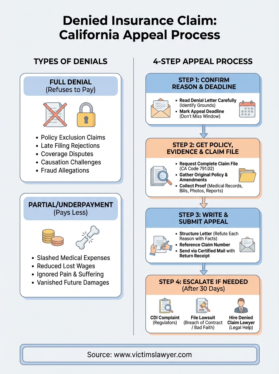 denied insurance claim lawyer infographic