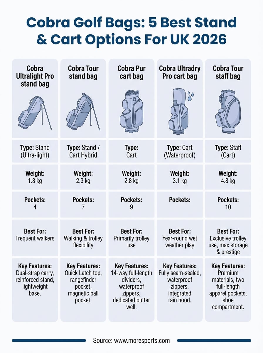 cobra golf bags infographic