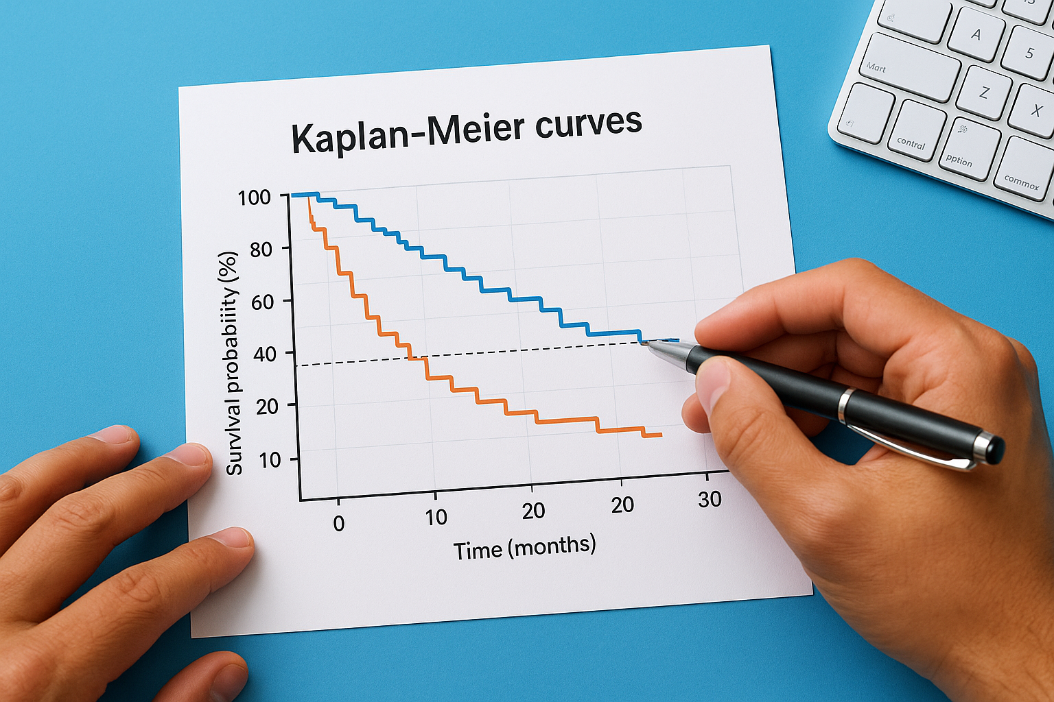 How to read HR with Kaplan-Meier curves