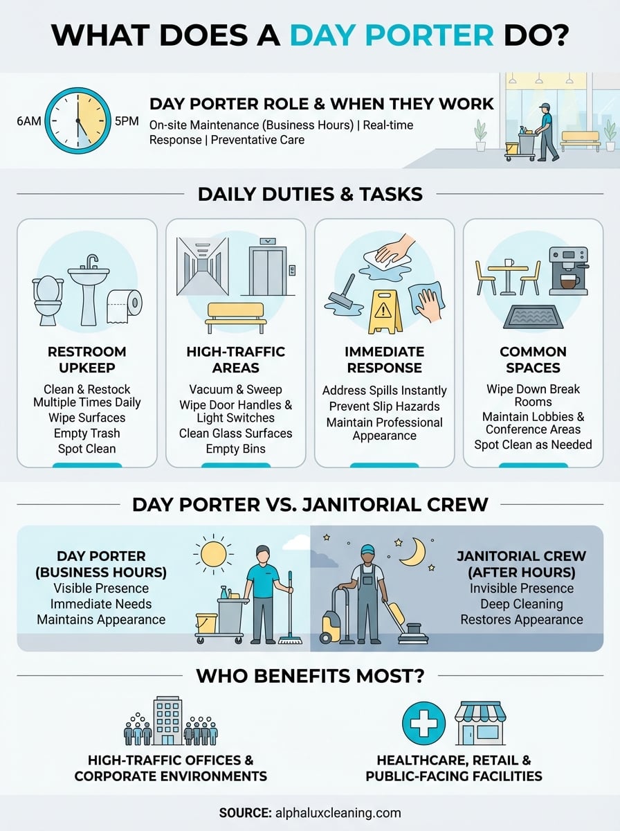 what does a day porter do infographic