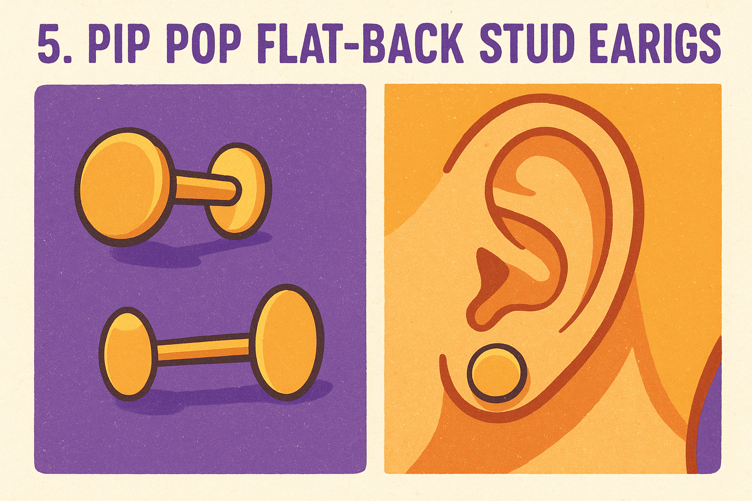 5. Pip Pop flat-back stud earrings