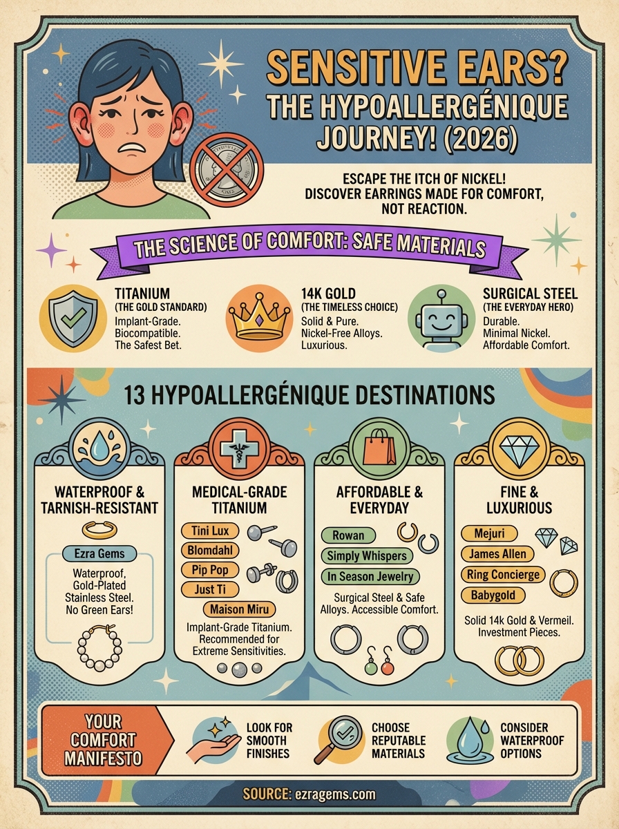 hypoallergenic earrings infographic