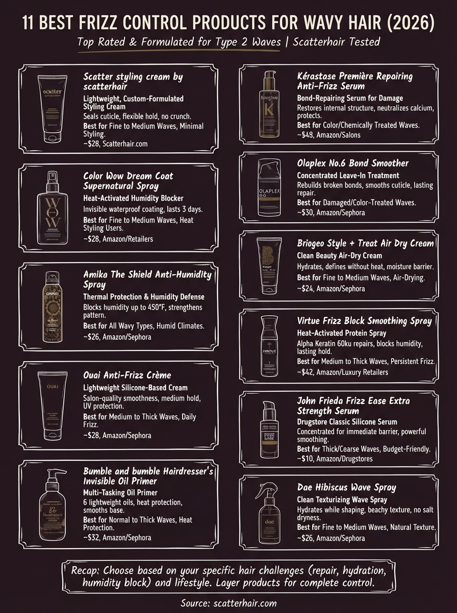 frizz control for wavy hair infographic
