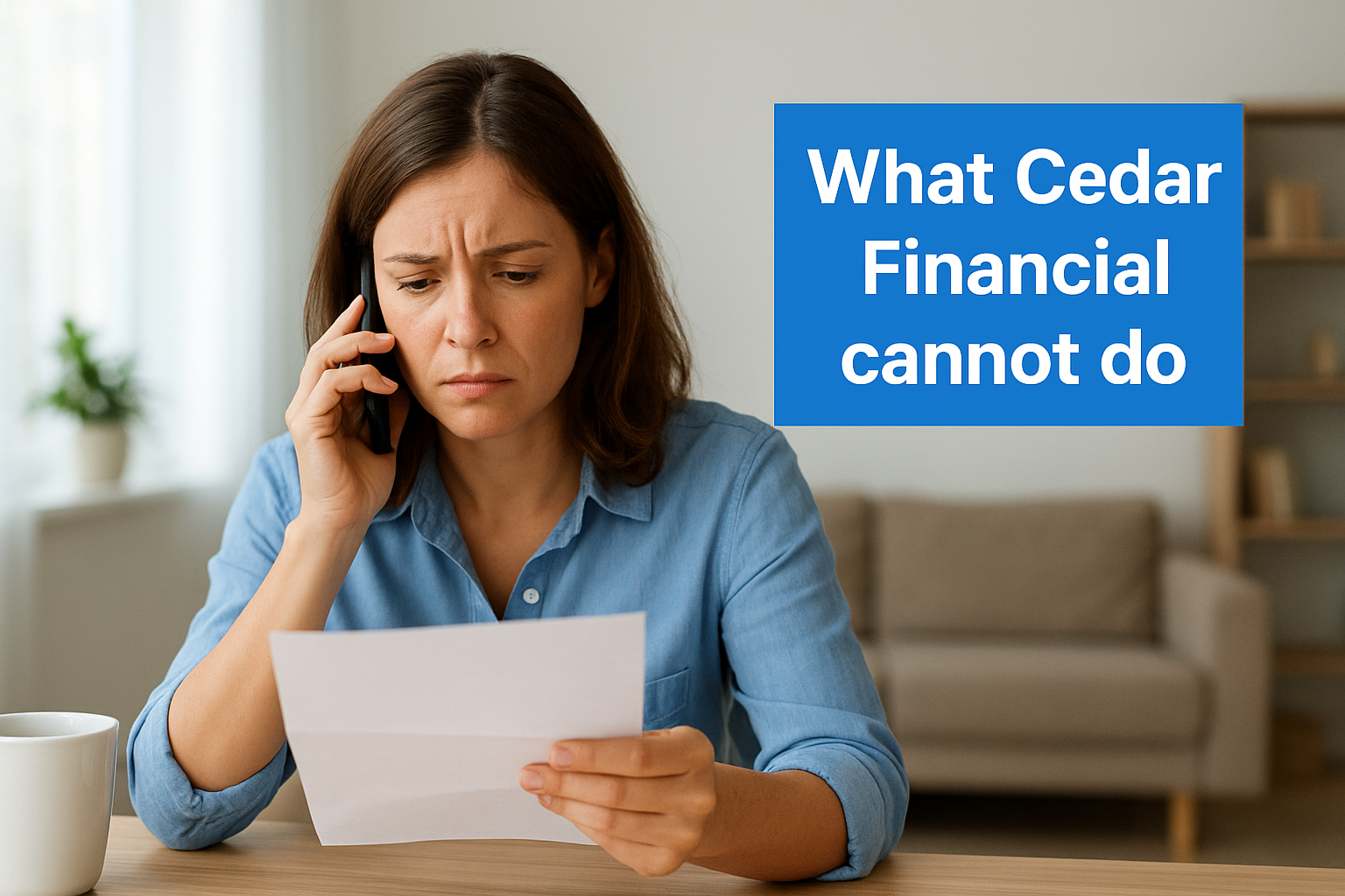 What Cedar Financial cannot do