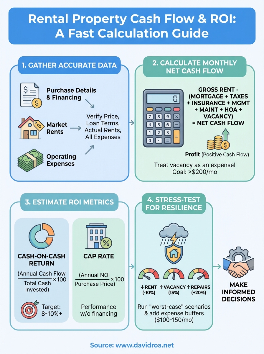 rental property cash flow calculator infographic