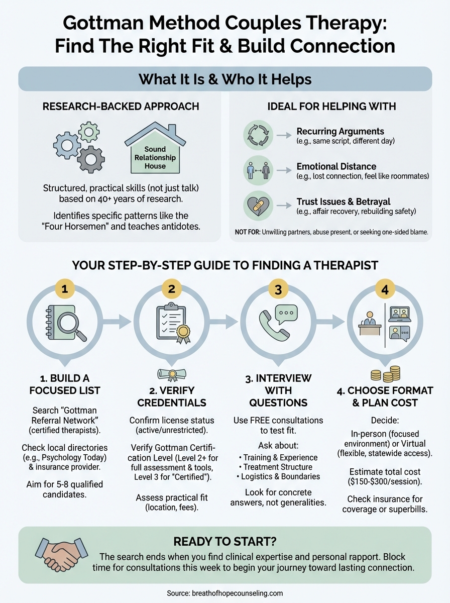 gottman method couples therapy near me infographic