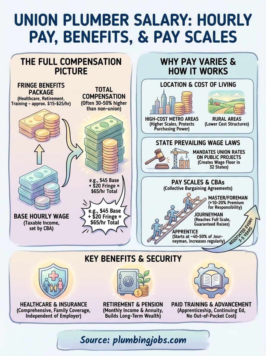 union plumber salary infographic