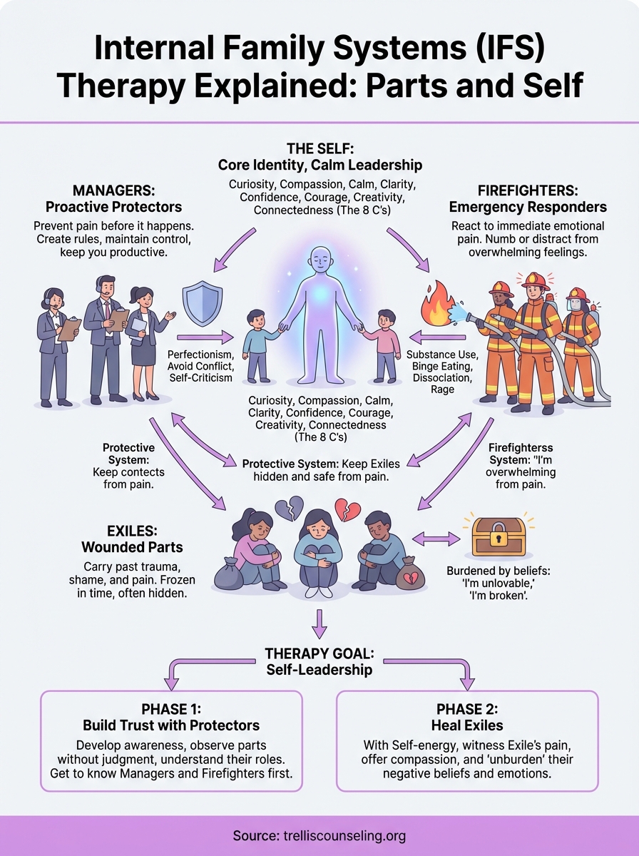 internal family systems therapy explained infographic