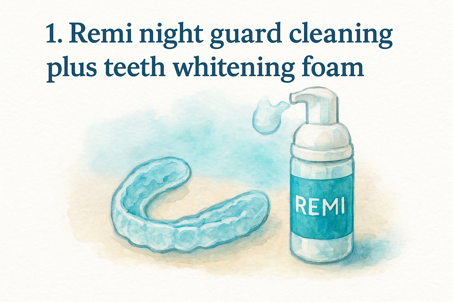 1. Remi night guard cleaning plus teeth whitening foam