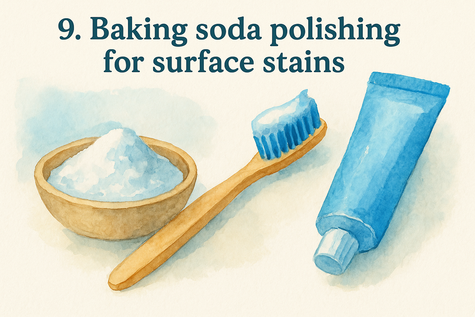 9. Baking soda polishing for surface stains
