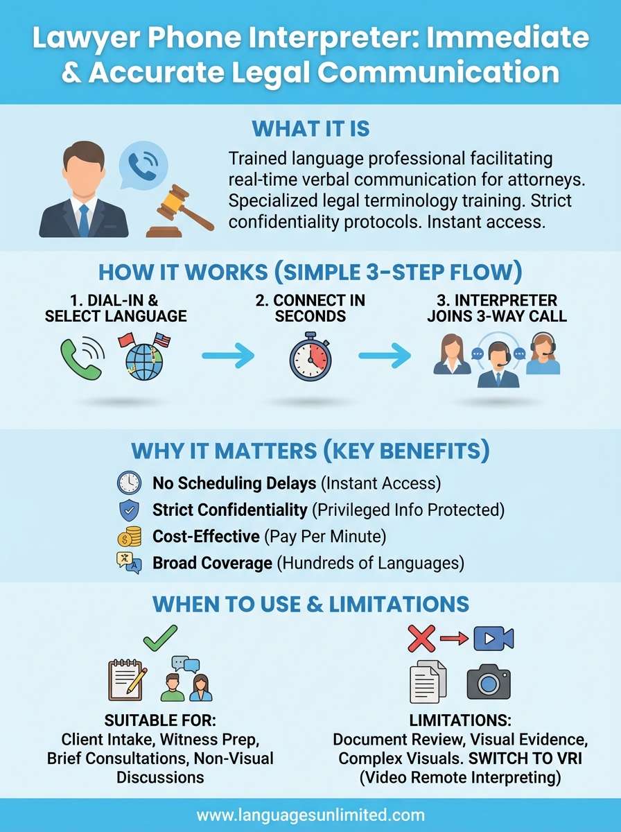 lawyer phone interpreter infographic