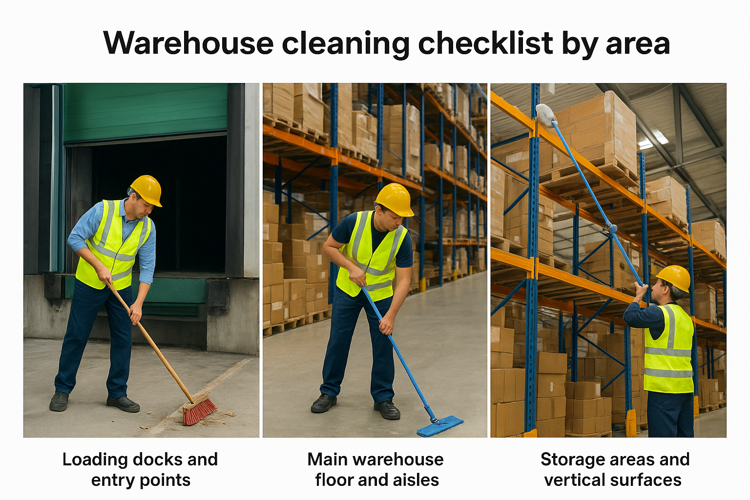 Warehouse cleaning checklist by area