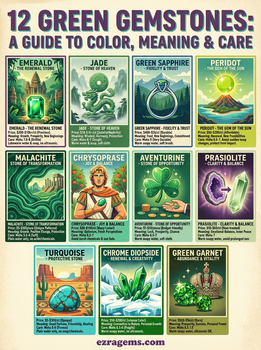 infographic groene edelstenen