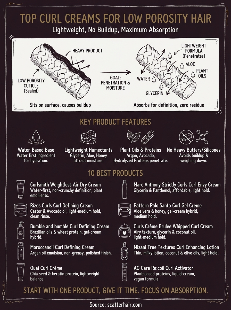 curl cream for low porosity hair infographic