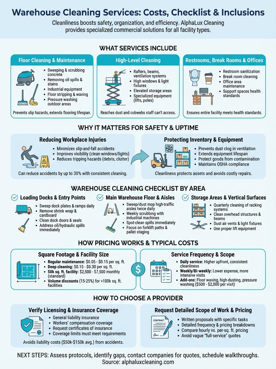 warehouse cleaning services infographic