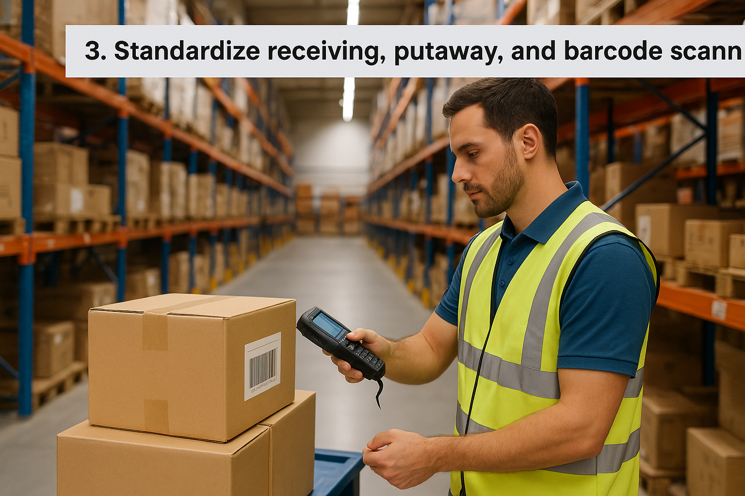 3. Standardize receiving, putaway, and barcode scanning