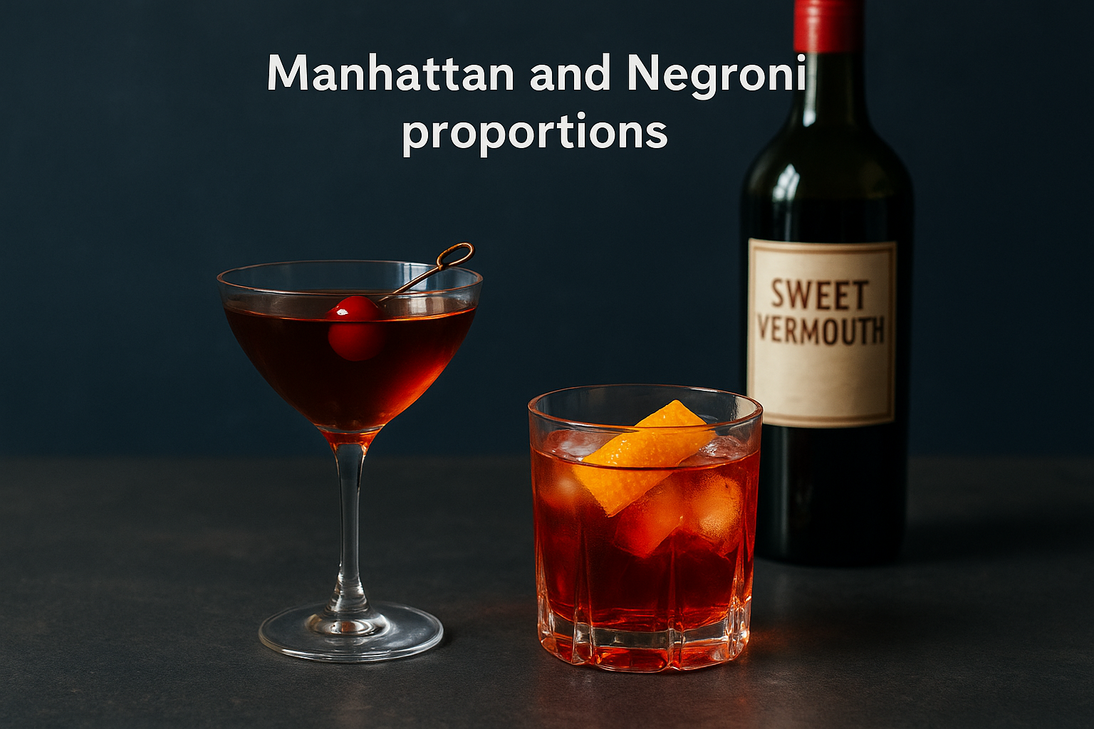 Manhattan and Negroni proportions
