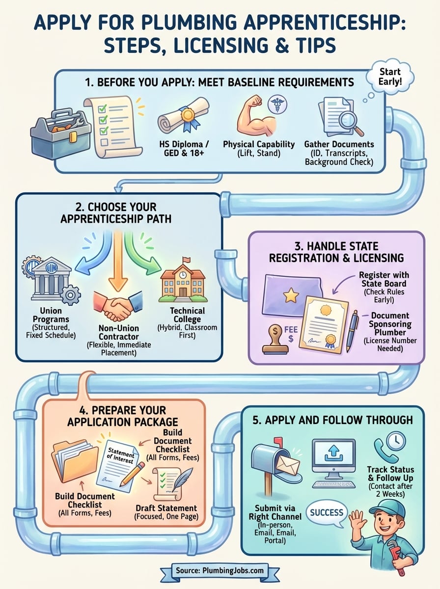 apply for plumbing apprenticeship infographic