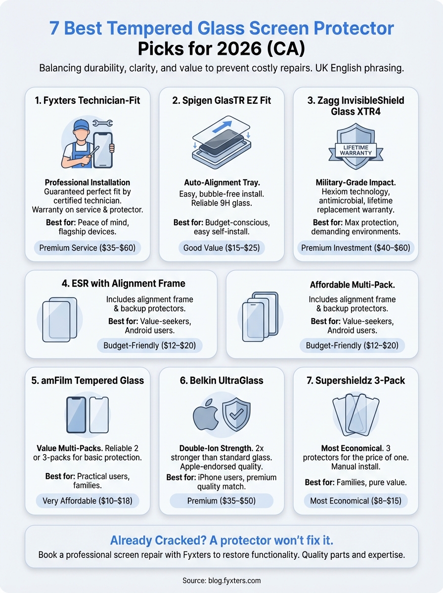 best tempered glass screen protector infographic