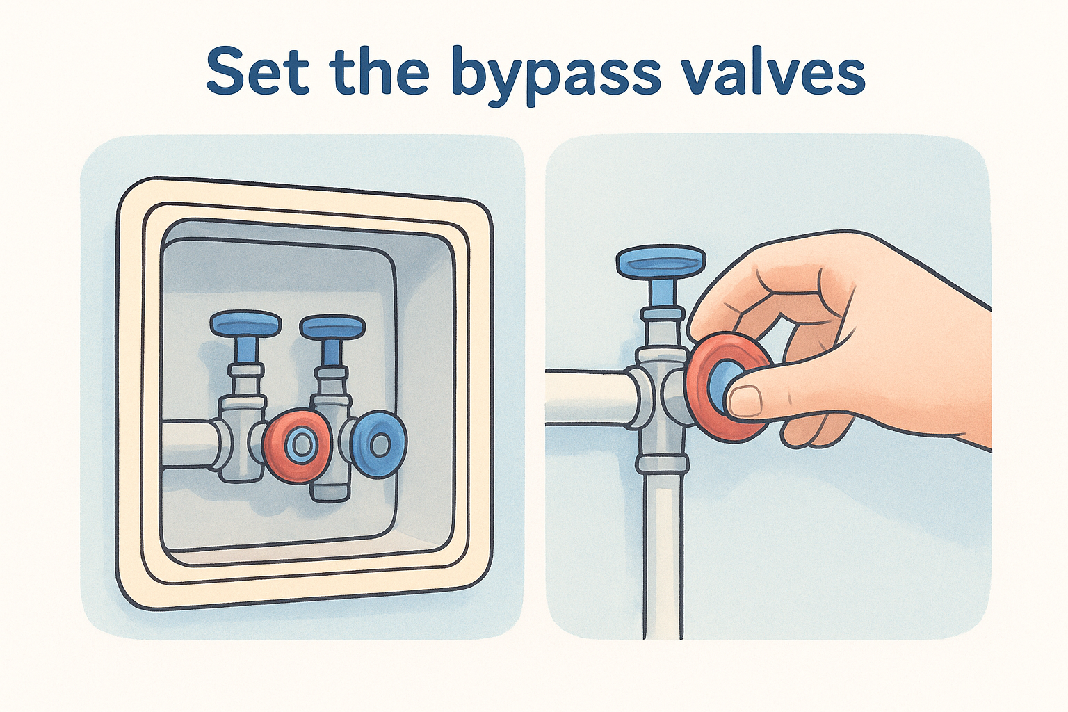Set the bypass valves