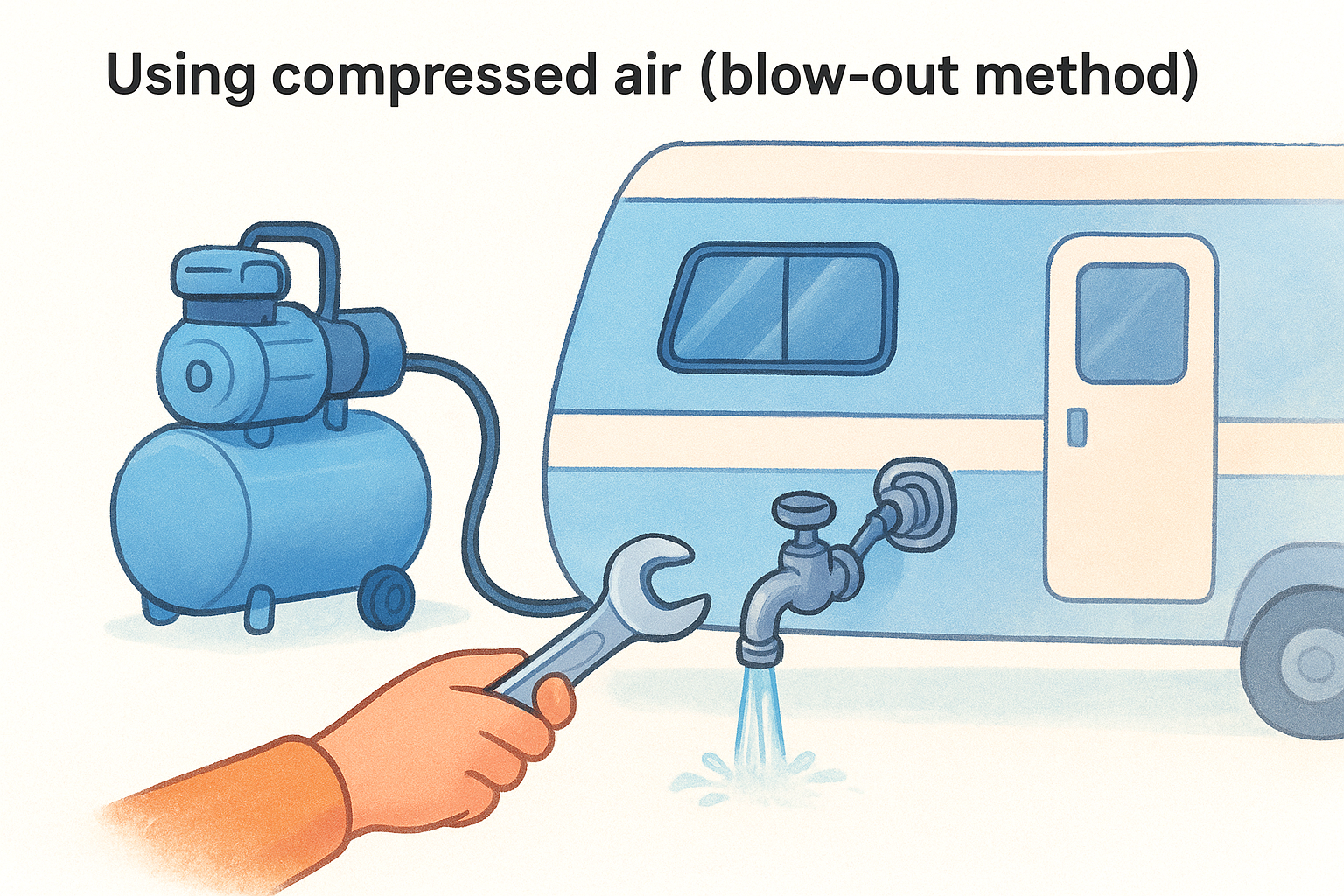 Using compressed air (blow-out method)