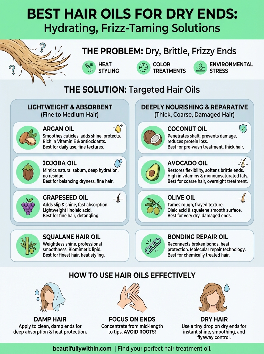 best hair oil for dry ends infographic