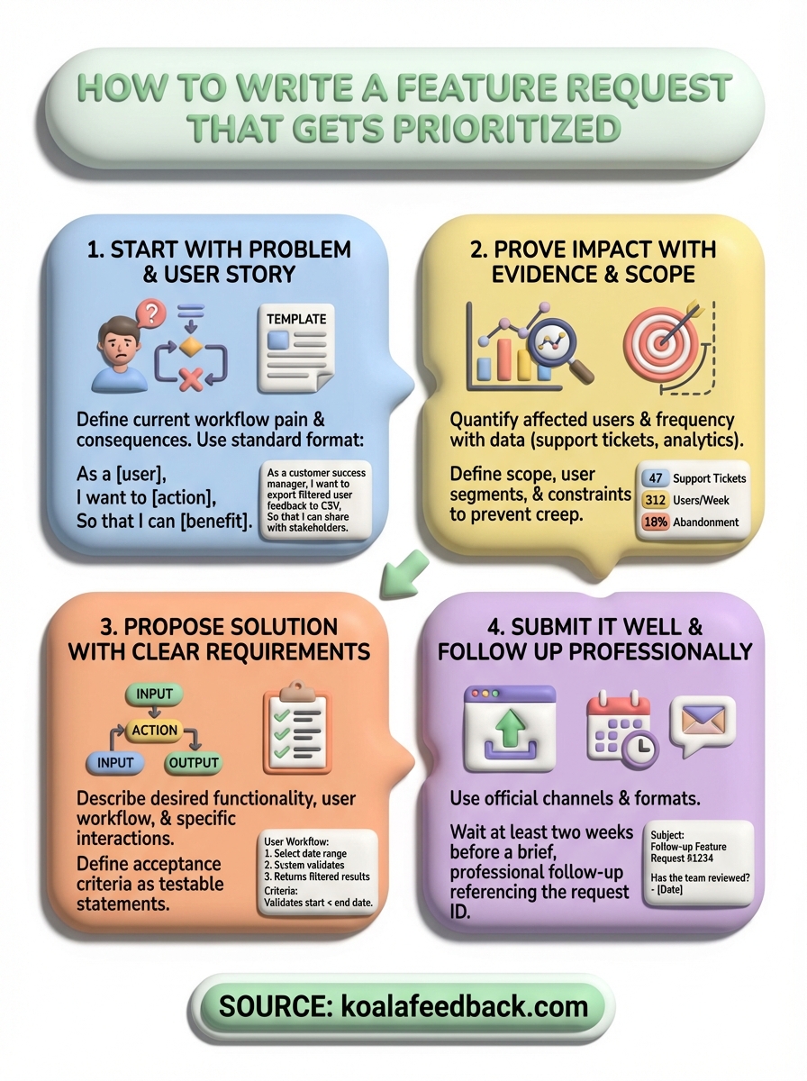 how to write a feature request infographic