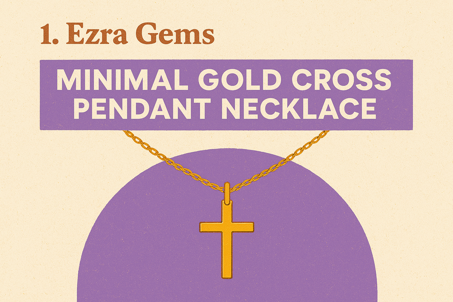 1. Ezra Gems minimale gouden kruishanger ketting