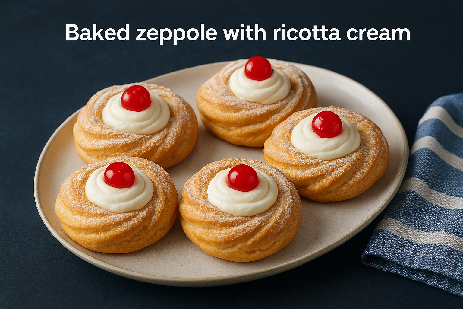 5. Baked zeppole with ricotta cream