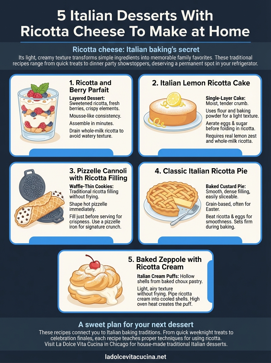 italian desserts with ricotta cheese infographic